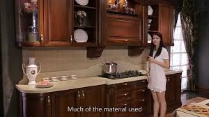 How to decorate above kitchen cabinets with high ceilings. High End Cherry Wood Kitchen Cabinet From Oppein Youtube