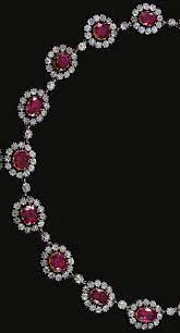 An Antique Ruby And Diamond Necklace Mid 19th Century Designed As A Series Of Graduated Oval Clusters Diamond Necklace Ruby And Diamond Necklace Ruby Jewelry