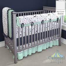 Crib Bedding In Icy Mint And Silver Gray Baby Woodland Solid Navy Solid Mint Created Using The N Custom Nursery Bedding Crib Bedding Boy Unique Baby Bedding