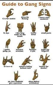 A Guide To Gang Signs : R/Funny