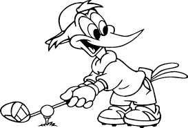 Awesome Woody Woodpecker Play Golf Coloring Page Coloring Pages Minion Coloring Pages Sports Coloring Pages