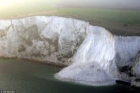 The Crumbling Cliffs Of Dover Now France Is Even Further Away As Thousands Of Tons Of Chalk Crash Into Sea As Winter Takes Its Toll White Cliffs Of Dover Geology Aerial