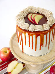Apple And Cinnamon Layer Cake With Salted Caramel Drip Recipe Apple Layer Cake Layer Cake Apple Cinnamon Cake