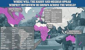 A cbs primetime special, aired on sunday, march 7, 2021, at 8pm clips from the pair's itv documentary harry & meghan: Meghan Markle And Prince Harry S Oprah Winfrey Interview To Be Seen In 68 Countries Daily Mail Online
