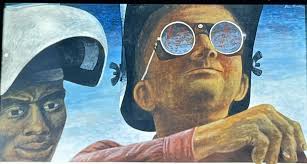 Ben Shahn "The Welders" Social Realism Lithuanian American Art 35mm Slide