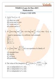 Wbjee 2020 exam was conducted on february 02, 2020. Wbjee Mathematics Previous Year Question Papers 2019