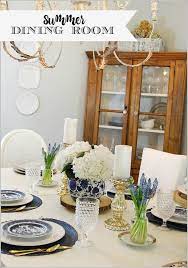 The image i'm showing in this design below is actually the clients' real room! Summer Dining Room In Blue White 11 Magnolia Lane