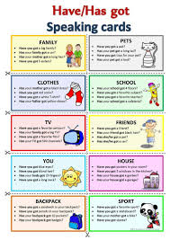 Have Has Got Speaking Cards Worksheet Free Esl Printable Worksheets Made By Teachers Belajar Pendidikan Tata Bahasa Inggris