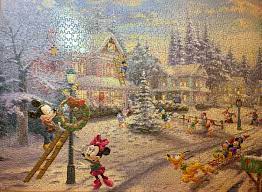 With 1000 pieces, this thomas kinkade disney puzzle features the beautiful port royal in jamaica which is where the film is set. Finally Finished Mickey S Victorian Christmas 1000 Pcs By Thomas Kinkade Too Bad It S Missing A Piece Jigsawpuzzles
