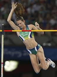 Veja esta fotografia de stock de salto com vara. Vara Some E Fabiana Murer Improvisa Mas Falha Em Salto