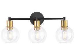 Bathroom vanity light fixtures, minetom 3 light matte black modern wall sconce lighting with clear glass shade and metal base, wall mounted lamp for mirror cabinet kitchen stairs hallway. Bathroom Lighting Fixtures Vanity Ceiling More Newegg Com