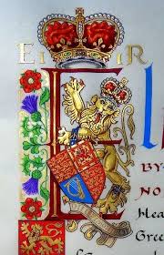 Illuminated Royal E From A Letters Patent To A Justice Of The Supreme Court There Has Been A Lon Illumination Art Illuminated Letters Illuminated Manuscript