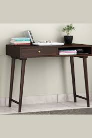 Buy Lynton Study Table Walnut Finish Online In India Wooden Street In 2020 Wooden Study Table Study Table Folding Study Table