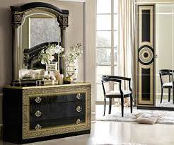 The classic italian black and gold 4 door wardrobe, part of our beautiful bedroom collection, natalie. Camel Group Aida Aida Black And Gold Single Dresser Furnituredirectuk Net