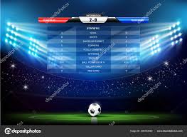 Soccer Field With Stadium With Programs Chart 001 Stock