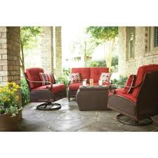 No cushions to deal with. Patio Furniture Outdoor Lawn Garden Martha Stewart Living Cedar Island All Weather Wicker 4 Pc With Dragon Fruit Cushions Red Buy Online In Bermuda At Bermuda Desertcart Com Productid 2355428