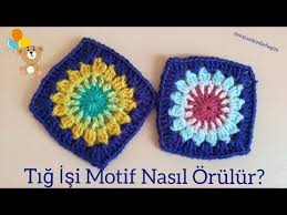 Tig Isi Kare Motif Yapilisi Orgu Modelleri Youtube Tig Isleri Krose Orgu