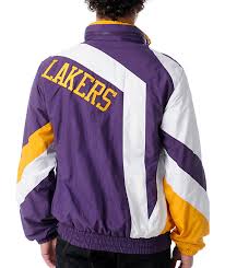 Vintage los angeles lakers satin jacket locker line 80s kobe l satin. Nba Mitchell And Ness Vintage La Lakers Windbreaker Zumiez