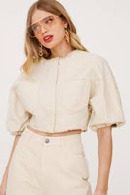 Asos design maternity soft denim puff sleeve shirt in washed black $35. Cropped Puff Sleeve Denim Shirt Jacket Nasty Gal