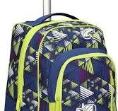 Carrera Trolley zaino scuola bambino Smooth verde e blu. Patch  personalizzata. Barra regolabile. 36L. Perfetto per scuola e viaggio