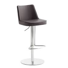 Massiv edelstahl 18/10 (gebürstet matt) werkstoffnummer 1.14301 aisi 304 Barhocker 1233 Bezug Kunstleder Braun Gestell Edelstahl Geburstet