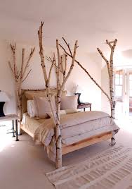 Magnificent White Bark Tree Bed Do It Yourself Fun Ideas Unique Bed Design Furniture Creative Bedroom