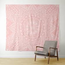 Elegant Girly Boho Light Pink Mandala Tapestry Zazzle Com In 2020 Pink Wallpaper Bedroom Tapestry Pink Light Pink Bedrooms