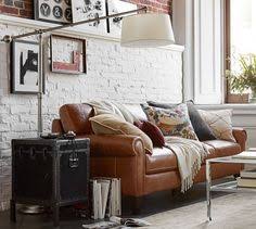 Porter Leather Sofa In 2020 Living Room Furniture Arrangement Living Decor Brown Living Room