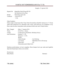 21 contoh surat undangan resmi tidak resmi rapat pernikahan syukuran dll surat undangan kop surat. Contoh Surat Undangan Setengah Resmi Peringatan Hut Kemerdekaan Indonesia