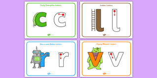 letter formation posters curly caterpillar one armed