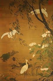 Ancient Chinese Painting Silk Scroll Asian Birds Autume Egrets Hibiscus By Lv Ji Ming Dynasty Chinese Landscape Painting Chinese Painting Art