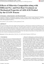 Effects Of Fillerwire Composition Along With Different Pre