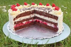 Um auch die oberste schicht schön zu gestalten, verzierst du alle kekse noch mit jeweils einem tupfen sahne und einer frischen himbeere, bevor du den kuchen in stücke schneidest. Rezept Himbeer Sahne Torte The Inspiring Life