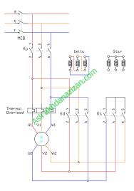 Rangkaian star delta adalah rangkaian stater device yang berfungsi untuk mengurangi lonjakan arus starting yang tinggi atau bisa disebut inrush current. Rangkaian Utama Star Delta Motor Listrik Induksi 3 Fasa