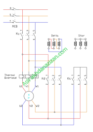 Rangkaian kontrol motor star delta otomatis dengan timer blog edukasi. Rangkaian Utama Star Delta Motor Listrik Induksi 3 Fasa