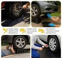 OMAC Auto Accessories Rampa de carro Blocos de nivelamento resistentes |  Calços pretos de pneus de carro estabilização de levantamento de 2 peças |  ...