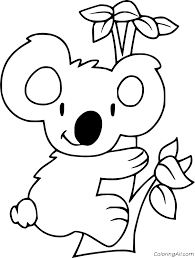 Download Baby Koala On The Tree Coloring Page Coloringall
