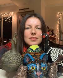 Queen of the cats 2 72”x60” Some of the first paintings I did when I  immigrated to the U.S. 2019. #art#painting#artwork#artist  #olderpainting#queenofthecats #mixedmedia #color#kunst #expressionism