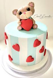 See more ideas about valentine cake, cake, cupcake cakes. Just A Simple Teddy Bear Cake For Valentine S Day Simple Fondant Cake Fondant Cake Designs Mini Valentine Cakes