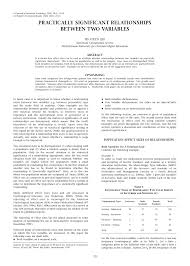 Variable discussion in research example. Pdf Practically Significant Relationship Between Two Variables