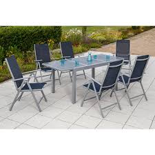Merxx Gartenmobel Set Amalfi 7 Tlg Marineblau Mit Ausziehtisch 140 200 X 90 Cm Kaufen Bei Obi