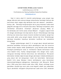 Pada kurikulum 2013 diharapkan dapat diimplementasikan pembelajaran abad 21. Doc Konsep Model Pembelajaran Abad 21 Lathifah Khaerunnisa Academia Edu