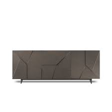 Dall Agnese Concrete Sideboard Has Etched Doors And Inside Has Shelving And Is Finished In The Same Colour As T Furniture Geometric Furniture Sideboard Designs