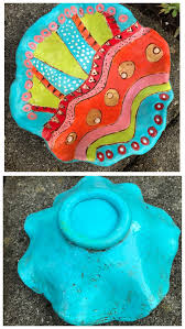 7 Air Dry Clay Bowl Painted With Acrylics Sealed With Mod Podge Formed By Draping A Slab Of Clay Over The Bottom Of A Bowl Rou Air Dry Clay Clay Bowl