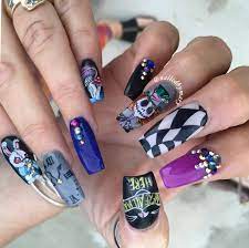 The Nightmare Before Christmas Jack Skellington Mad Hatter White Rabbit Alice In Wonderland Cheshire Ca Alice In Wonderland Nails Nail Art Designs Videos Nails