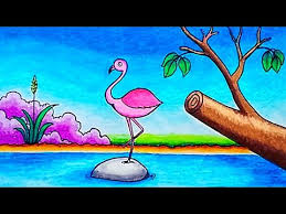 Flamingo line art printable print, continuous line drawing flamingo, abstract flamingo wall art, minimal line drawing, animal line art print enchantedwishesuk. Download How To Draw Easy Scenery Of A Flamingo In The River Simple Flamingo Scenery Drawing For Beginners Mp4 Mp3 3gp Naijagreenmovies Fzmovies Netnaija