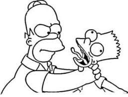 Desenhos para colorir dos simpsons / os simpsons, um retrato de família. Desenho De Homer Simpson Esganando Bart Para Colorir