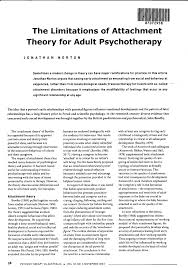 Maybe you would like to learn more about one of these? Pdf The Limitations Of Attachment Theory For Adult Psychotherapy