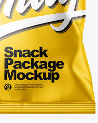 Download Metallic Snack Package Mockup Front View In Flow Pack Mockups On Yellow Images Object Mockups PSD Mockup Templates