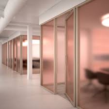 Pin 2 This Frosted Peach Coloured Glass Is A Great Way To Add A Touch Of Colour And Brighten Up An Of Office Interior Design Commercial Interiors Glass Office